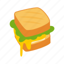 sandwich, flat, icon, fork, equipment, eat, vegetable, food, fresh