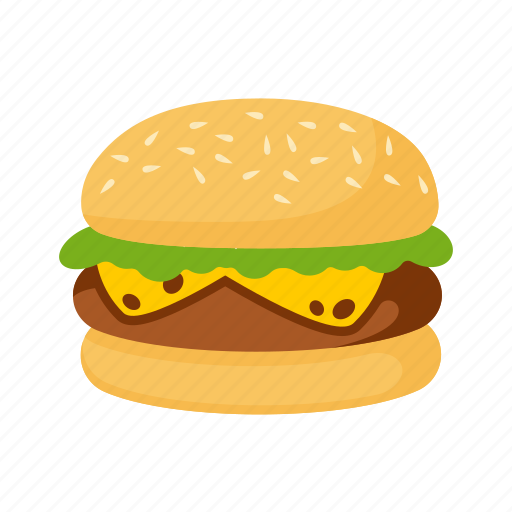 Cheeseburger, flat, icon, fork, equipment, eat, vegetable icon - Download on Iconfinder