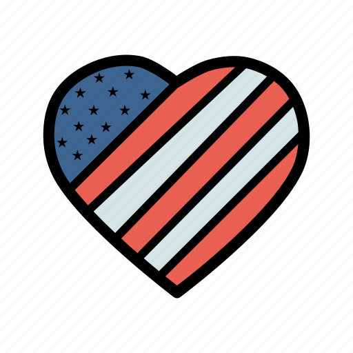America, american, heart, independence day, july 4, love, patriotism icon - Download on Iconfinder