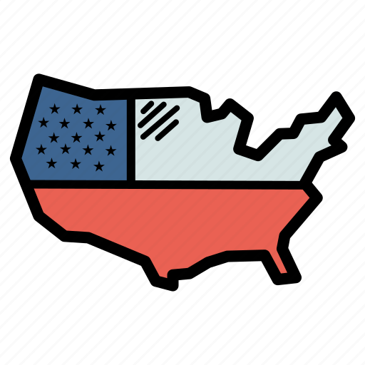America, american, independence day, july 4, map, united states, us icon - Download on Iconfinder