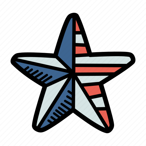 America, american, flag, fourth of july, independence day, july 4th, star icon - Download on Iconfinder