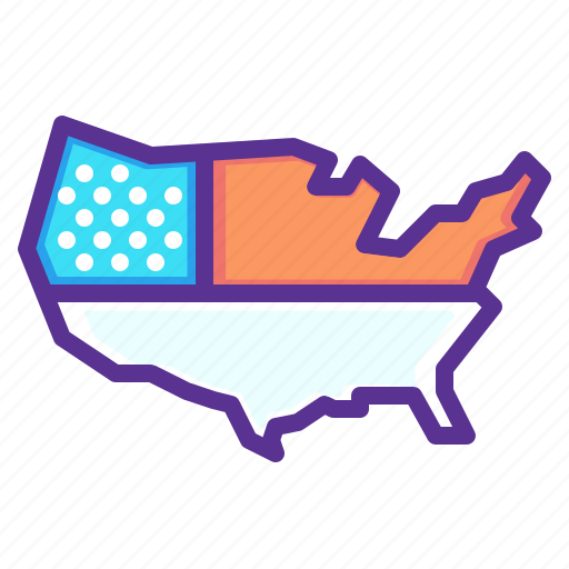 America, american, flag, independence day, july 4th, map, united states icon - Download on Iconfinder