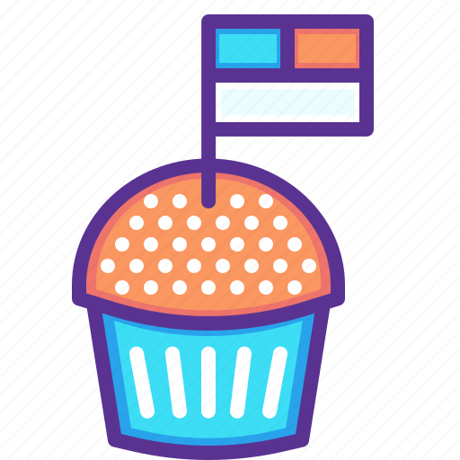 American, cake, flag, independence day, july 4, muffin, pastry icon - Download on Iconfinder