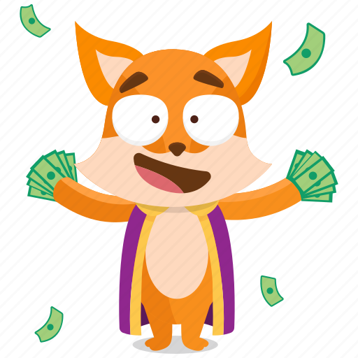 Cash, emoji, emoticon, fox, rich, smiley, sticker icon - Download on Iconfinder