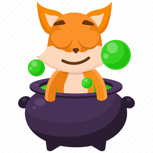 Cauldron, emoji, emoticon, fox, potion, smiley, sticker icon - Download on Iconfinder