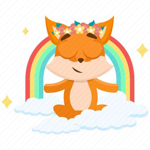 Emoji, emoticon, fox, rainbow, smiley, sticker, zen icon - Download on Iconfinder