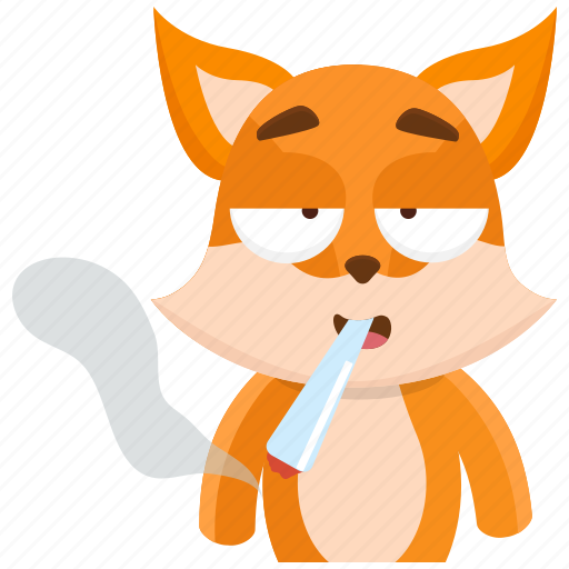 Emoji, emoticon, fox, smiley, smoking, sticker icon - Download on Iconfinder