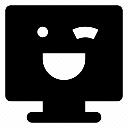 Computer, emoji, emoticon, grinning, smiley, winking icon - Download on Iconfinder