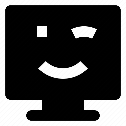 Computer, emoji, emoticon, smiley, winking icon - Download on Iconfinder
