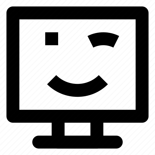 Computer, emoji, emoticon, smiley, winking icon - Download on Iconfinder