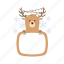 deer, cute, funny, flat, icon, frame, winter, animals, decorative 