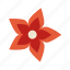 poinsettia, red, flower, flat, icon, christmas, plants, decorative, winter 