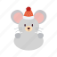 small, mouse, hat, flat, icon, frame, winter, animals, decorative 
