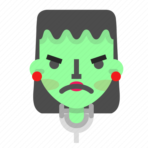 Angry, emoji, female, frankenstein, halloween, horror, monster icon - Download on Iconfinder