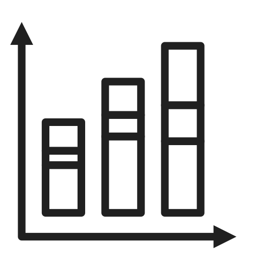 Stacked, bar, chart, sorted icon - Free download