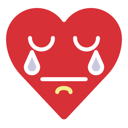 Cry, emoji, emotion, grief, heart, sad icon - Free download