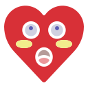 emoji, emotion, heart, shock, surprise