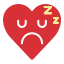 emoji, emotion, heart, sleepy, tired 