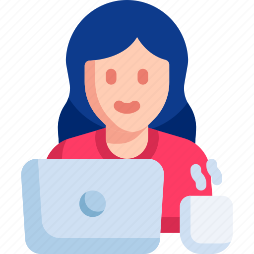 Freelancer, woman, girl, freelance icon - Download on Iconfinder