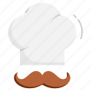 mustache, hat, cap, cook, french, cooker