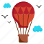 sky travelling, air balloon, french balloon, parachute 