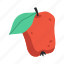 red, apple, fruit, flat, icon, fresh, packaging, food, plastic 