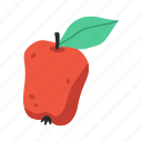 red, apple, fruit, flat, icon, fresh, packaging, food, plastic