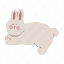 rabbit, flopped, lying down, bunny, sleeping, nap, rest