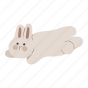 rabbit, relaxing, lying down, pose, bunny, animal, pet