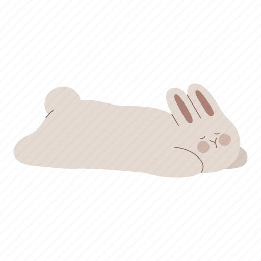 Rabbit, sleeping, relaxing, relaxation, sprawl, lying down, bunny icon - Download on Iconfinder