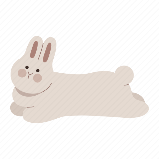 Rabbit, sprawl, lying down, bunny, chubby, cute, lovely icon - Download on Iconfinder