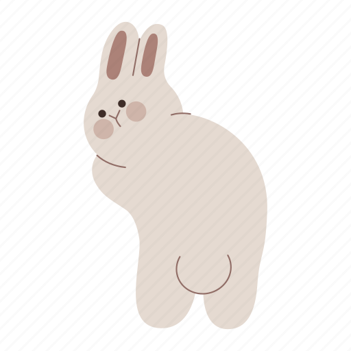 Rabbit, standing, bunny, animal, look back, back view icon - Download on Iconfinder