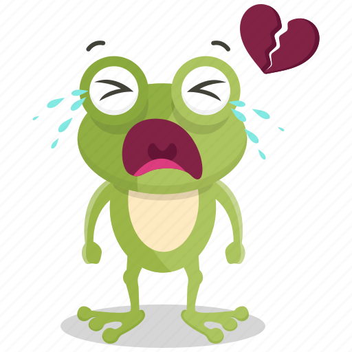 Broken, emoji, emoticon, frog, heart, smiley, sticker icon - Download on Iconfinder