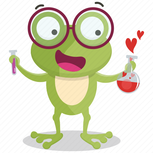 Chemistry, emoji, emoticon, frog, love, smiley, sticker icon - Download on Iconfinder
