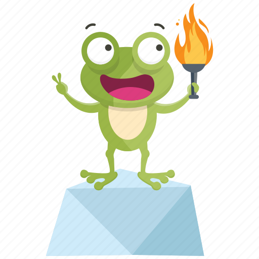 Emoji, emoticon, frog, goal, smiley, sticker, torch icon - Download on Iconfinder