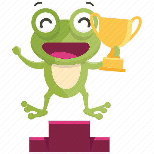 Emoji, emoticon, frog, smiley, sticker, trophy, winner icon - Download on Iconfinder