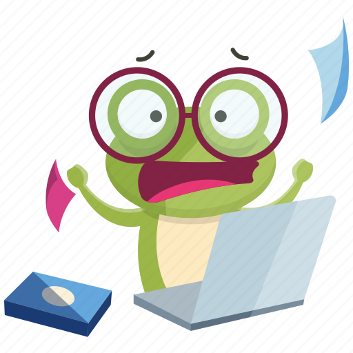 Emoji, emoticon, frog, smiley, sticker, stress, work icon - Download on Iconfinder