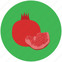 food, fruit, healthy food, pomegranate, spherical fruit