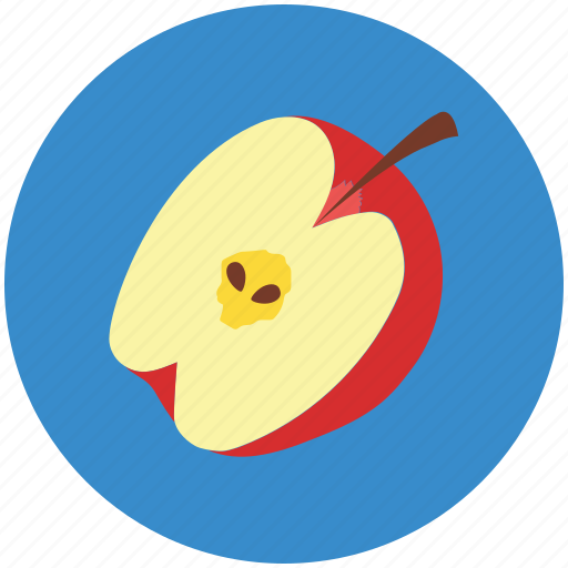 Apple fruit, food, fruit, half apple, healthy food, red icon - Download on Iconfinder