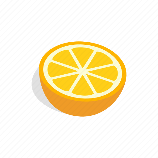 Citrus, fresh, fruit, isometric, orange, organic, slice icon - Download on Iconfinder