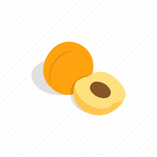 Apricot, food, fresh, fruit, isometric, ripe, yellow icon - Download on Iconfinder