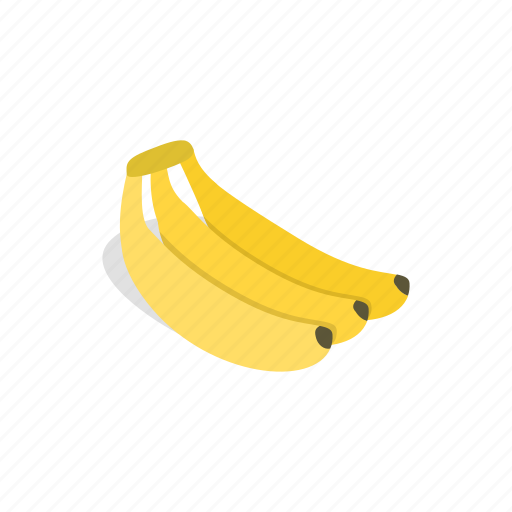 Banana, food, fresh, fruit, healthy, isometric, yellow icon - Download on Iconfinder