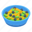 blueberry, fruit, salad, isometric 