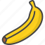 banana, filled, food, fruit, fruits, outline 