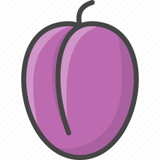 Filled, food, fruit, fruits, outline, plum icon - Download on Iconfinder