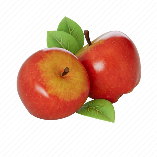 Apples, fruit, food, healthy 3D illustration - Download on Iconfinder