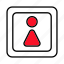 bathroom, woman, female, single, toilet 