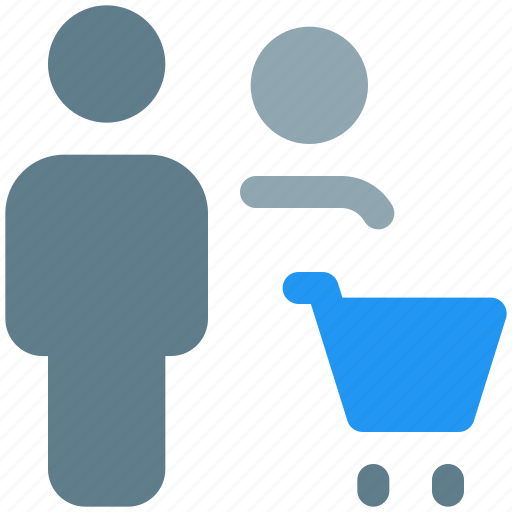 Cart, shopping, trolley, multiple user, neutral icon - Download on Iconfinder