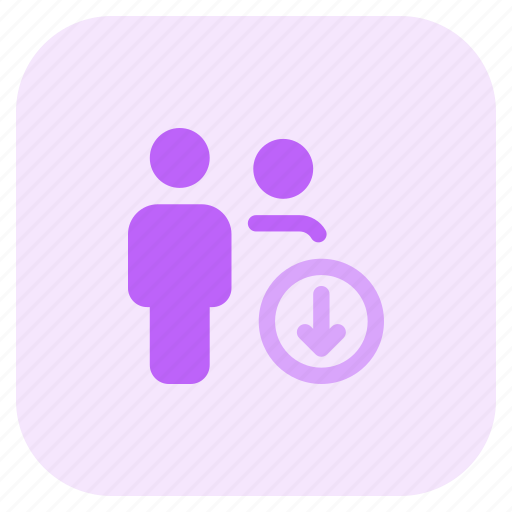 Download, multiple user, down, arrow icon - Download on Iconfinder