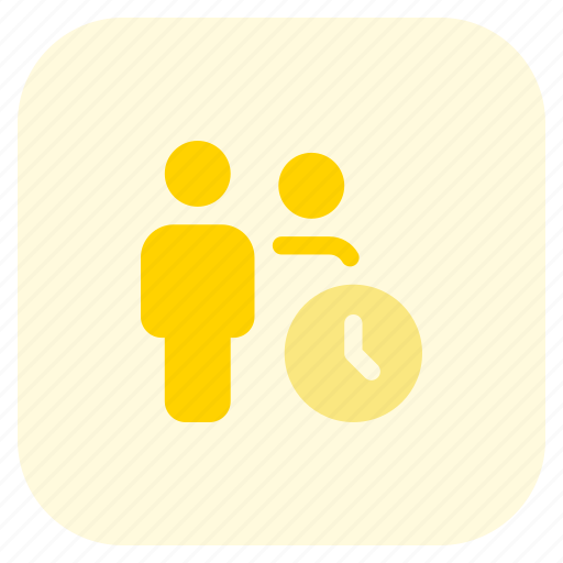 Time, multiple user, clock, delay, waiting icon - Download on Iconfinder